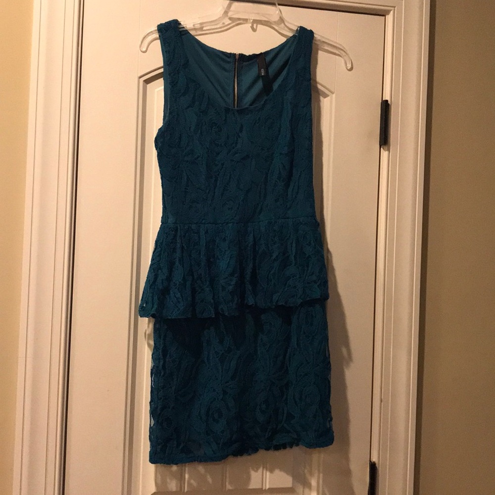 ESTAM Teal Lace Dress